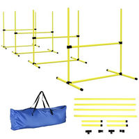 Produktbild von PawHut Agility Set für Hunde 4-teiliges höhenverstellbares Sprungstangen-Set mit Tragetasche in Gelb