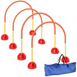 PawHut Agility Set für Hunde 4-teiliges Hundetraining-Equipment aus Kunststoff in Orange und Gelb – Bild 1 von 9