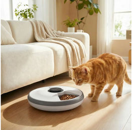 PawHut Automatischer Futterautomat für Katzen und Hunde mit Timer und LED-Display für Nass- und Trockenfutter Grau – Bild 1 von 2