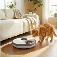 Produktbild von PawHut Automatischer Futterautomat für Katzen und Hunde mit Timer und LED-Display für Nass- und Trockenfutter Grau