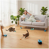 Produktbild von PawHut Automatisches Katzen-Intelligenzspielzeug mit einstellbarer Geschwindigkeit und Fernsteuerung aus Kunststoff in Schwarz