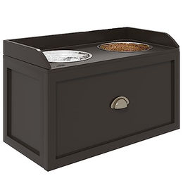 PawHut Erhöhter Hundenapf mit Ständer und 2 Edelstahlnäpfen für große Hunde in Kaffee Braun - 2 x 2 l – Bild 1 von 7