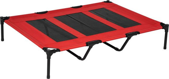 PawHut Erhöhtes Hundebett für große Hunde Outdoor mit Metallrahmen und Waschbarem Mesh Rot – Bild 1 von 5