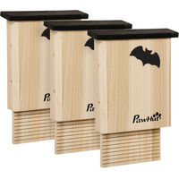 Produktbild von PawHut Fledermauskasten 3er-Set aus Naturholz