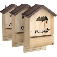 Produktbild von PawHut Fledermauskasten 3er Set aus Naturholz zum Aufhängen