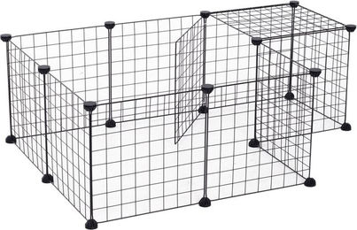 PawHut Freilaufgehege für Kleintiere aus Metall in Schwarz 73 x 36 x 106 cm – Bild 1 von 6