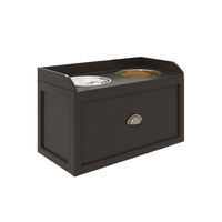 Produktbild von PawHut Futternapf erhöhter Fressnapf mit Schublade aus Edelstahl Braun 60 x 30 x 36 cm