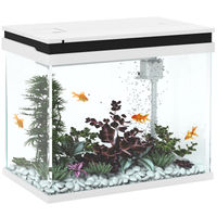 Produktbild von PawHut Glas-Aquarium 41 Liter mit LED-Beleuchtung, Filtersystem und Wasserpumpe, Weiß, 48 x 30 x 41 cm