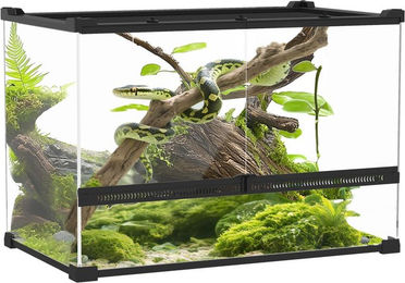 Produktbild von PawHut Glasterrarium für Reptilien mit Frontbelüftung Schwarz 48L