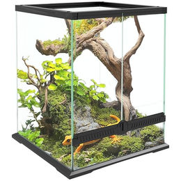 PawHut Glasterrarium für Reptilien und Amphibien mit Anti-Flucht-Design und Belüftung Schwarz 45 x 45 x 60 cm 120L - 120 l – Bild 1 von 8