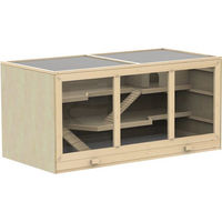 Produktbild von PawHut Hamsterkäfig aus Tannenholz und PVC in Braun 57 x 55 x 115 cm