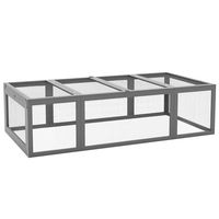 Produktbild von PawHut Hasenstall aus Tannenholz für Kaninchen und Meerschweinchen grau 180x90x48 cm