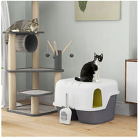 Produktbild von PawHut Haubentoilette für Katzen in Weiß aus Kunststoff - 1 Stk.
