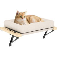 Produktbild von PawHut Heizungsliege Katzenhängematte aus Holz mit verstellbarer Halterung und abnehmbarem Kissen 50x36cm