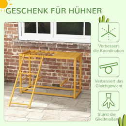 PawHut Hühner-Spielgerüst aus Holz mit Schaukel und Leiter für Hühner – Bild 1 von 5