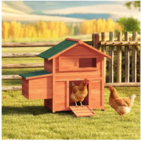 Produktbild von PawHut Hühnerstall aus Holz mit Nistkasten und Rampe für Hühner Enten und Kaninchen Orange 113,5x67,5x95,5 cm