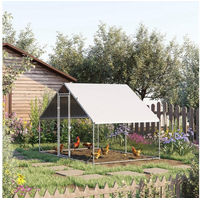 Produktbild von PawHut Hühnerstall aus Metall für Hühner Kaninchen und Enten 300 x 200 x 200 cm Silber Grau