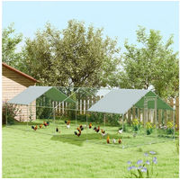 Produktbild von PawHut Hühnerstall mit UV-beständiger Abdeckung aus Oxford-Gewebe für Hühner Kaninchen Enten und Gänse Silber 300 x 800 x 195 cm