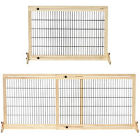 Produktbild von PawHut Hunde Absperrgitter aus Holz ausziehbares Türschutzgitter