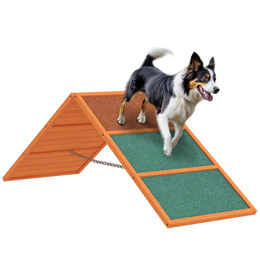 PawHut Hunde Agility Steg aus Holz mit rutschfester Oberfläche und A-Rahmen in Orange – Bild 1 von 10