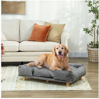 Produktbild von PawHut Hundebett für große Hunde in Grau aus Polyester mit abnehmbarem Sitzkissen