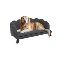 Produktbild von PawHut Hundebett Sofa mit Rückenlehne für mittlere Rassen in Grau aus Polyester