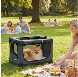 PawHut Hundebox faltbare Tiertransportbox aus Oxford-Gewebe mit Kissen und abnehmbarem Bezug Armeegrün bis 4 kg – Bild 1 von 4