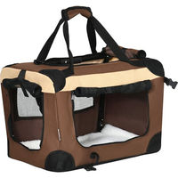 Produktbild von PawHut Hundebox faltbare Transporttasche für kleine Hunde aus Oxford-Gewebe Braun 50,5 x 33,5 x 35 cm