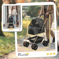 Produktbild von PawHut Hundebuggy 3 in 1 Autositz für Mini Hunde und Katzen Grau aus Oxford-Gewebe