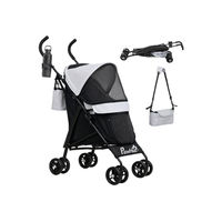 Produktbild von PawHut Hundebuggy klappbarer Hundewagen für Hunde und Katzen bis 4 kg mit Netzfenstern und Becherhalter