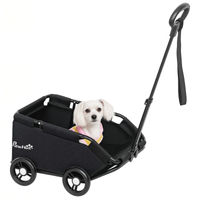 Produktbild von PawHut Hundebuggy klappbarer Hundewagen für Zwerghunde und Katzen bis 4 kg Schwarz mit Oxford-Gewebe
