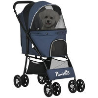 Produktbild von PawHut Hundebuggy und Katzenwagen faltbar aus Oxford-Gewebe Marineblau