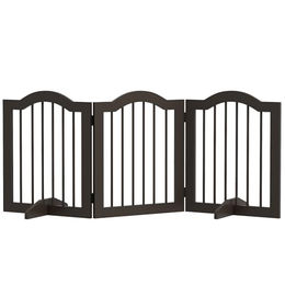 PawHut Hundegitter 3-teilig faltbar mit Tür und 2 Stützfüßen 154,5 x 61 cm – Bild 1 von 8