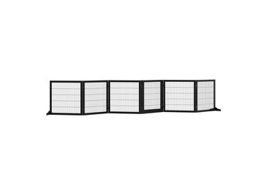 PawHut Hundegitter aus Kiefernholz und Metall klappbar Schwarz 432 x 70 cm – Bild 1 von 5