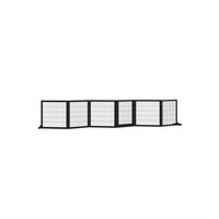 Produktbild von PawHut Hundegitter aus Kiefernholz und Metall klappbar Schwarz 432 x 70 cm
