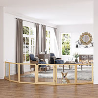 Produktbild von PawHut Hundegitter aus Kiefernholz verstellbar und klappbar Naturholz 432 x 70 cm