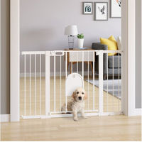 Produktbild von PawHut Hundegitter Treppenschutzgitter aus Metall und ABS in Weiß 75-131 x 2 x 76 cm