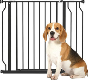 PawHut Hundegitter Türschutzgitter und Treppenschutzgitter aus Stahl in Schwarz – Bild 1 von 3