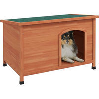 Produktbild von PawHut Hundehütte aus Holz für große Hunde wasserdicht in Grau