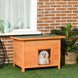 PawHut Hundehütte aus Holz für Hunde und Katzen bunt 58 x 58 x 82 cm – Bild 1 von 13
