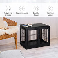 Produktbild von PawHut Hundekäfig als Möbelstück aus MDF für kleine und mittelgroße Hunde bis 20 kg Schwarz 58,5x81x66 cm