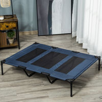 Produktbild von PawHut Hundeliege für Riesenrassen XL Outdoor Haustierbett aus Metall in Blau