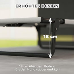 PawHut Hundeliege Outdoor Erhöhtes Hundebett für kleine und mittelgroße Hunde Grau 75x51x18 cm – Bild 1 von 9