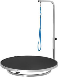 PawHut Hundepflegestisch drehbar mit höhenverstellbarem Galgen und rutschfester Oberfläche in Schwarz – Bild 1 von 7