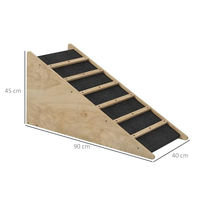 Produktbild von PawHut Hunderampe aus Holz für mittlere Rassen und Senioren 90 x 40 x 45 cm