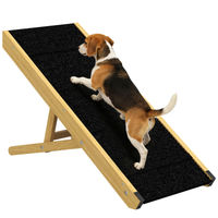 Produktbild von PawHut Hunderampe aus Holz klappbar und höhenverstellbar für kleine und mittelgroße Hunde Natur