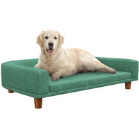 Produktbild von PawHut Hundesofa und Katzensofa mit Kissen und Holzbeinen Grün Größe L