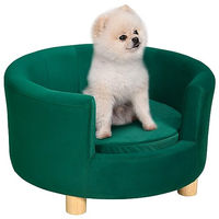Produktbild von PawHut Hundesofa und Katzensofa mit Waschbarem Bezug und Holzbeinen in Grün Größe S