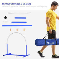 Produktbild von PawHut Hundetrainingsset Agility-Gerät für Senioren 4-teilig Blau Weiß aus Kunststoff