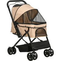 Produktbild von PawHut Hundewagen für kleine Hunde und Katzen aus Oxford-Gewebe Beige